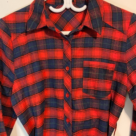 Red Plaid Women's Dress - Picture 2 of 8